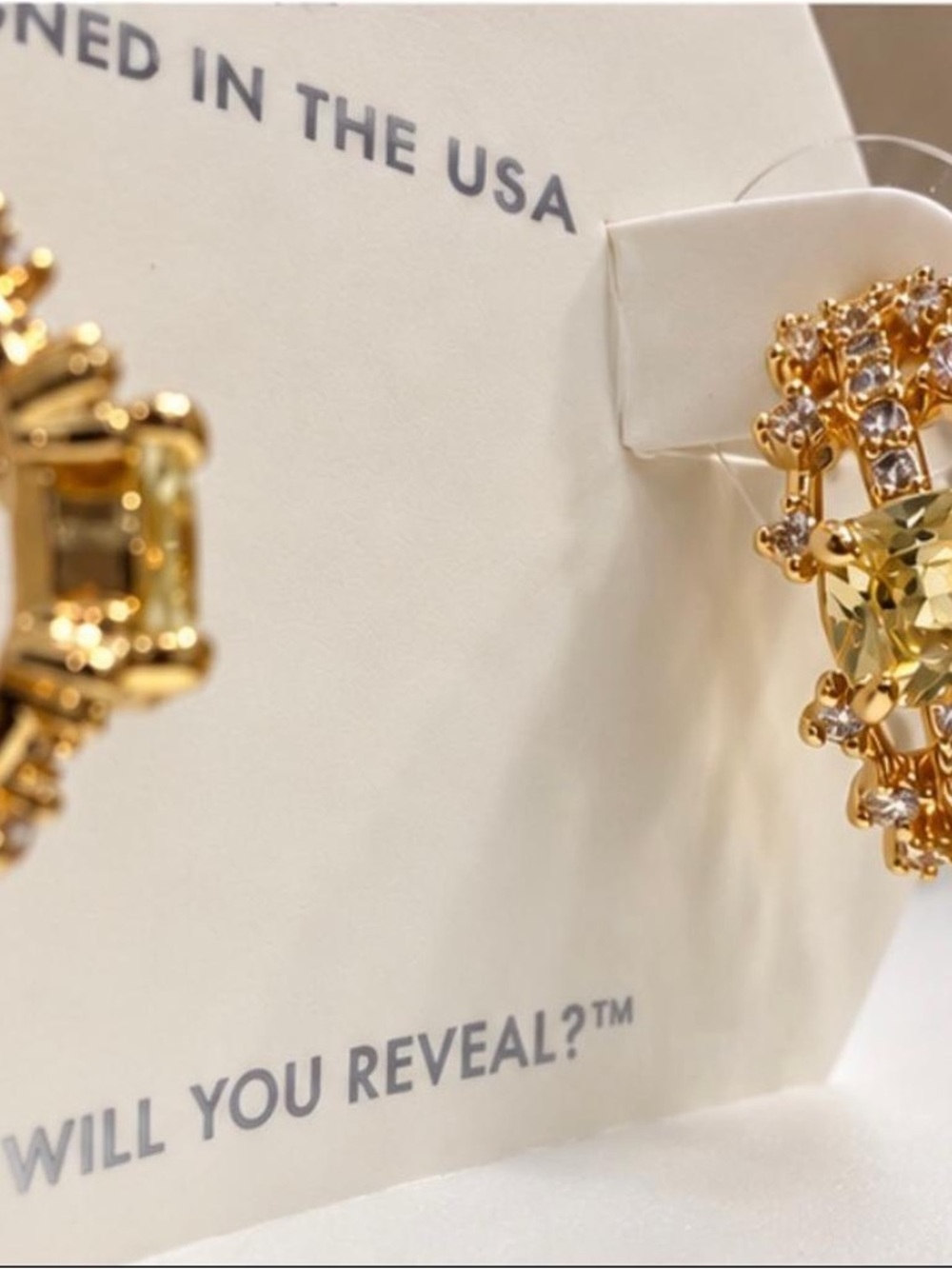 Gold and Yellow Crystal Cluster Drop Earrings